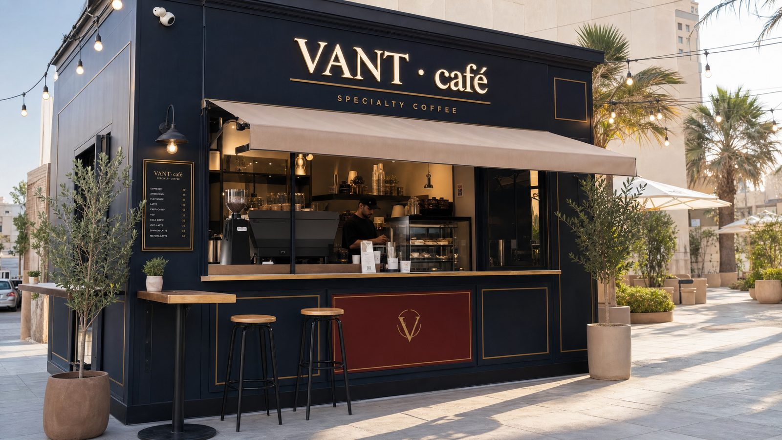 VANT casual kiosk with takeaway window