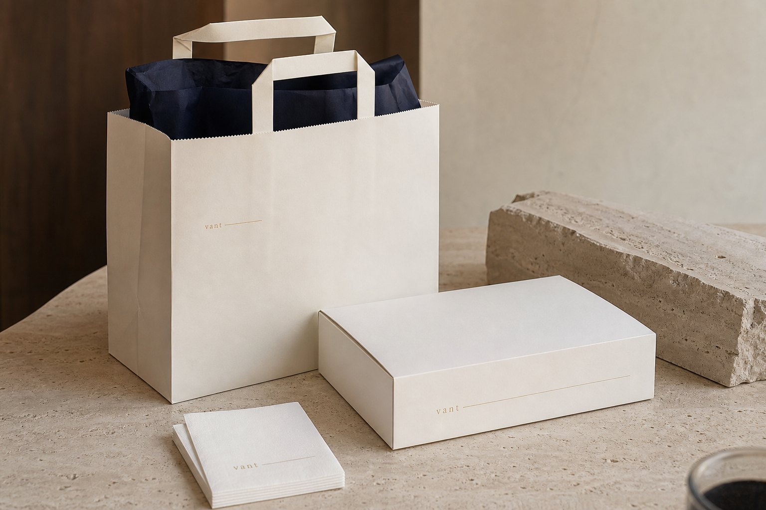 VANT takeaway cup and bag